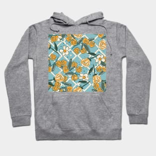 Modern Candy Colors Flowers And Geometric Forms Background Pattern Seamless Hoodie
